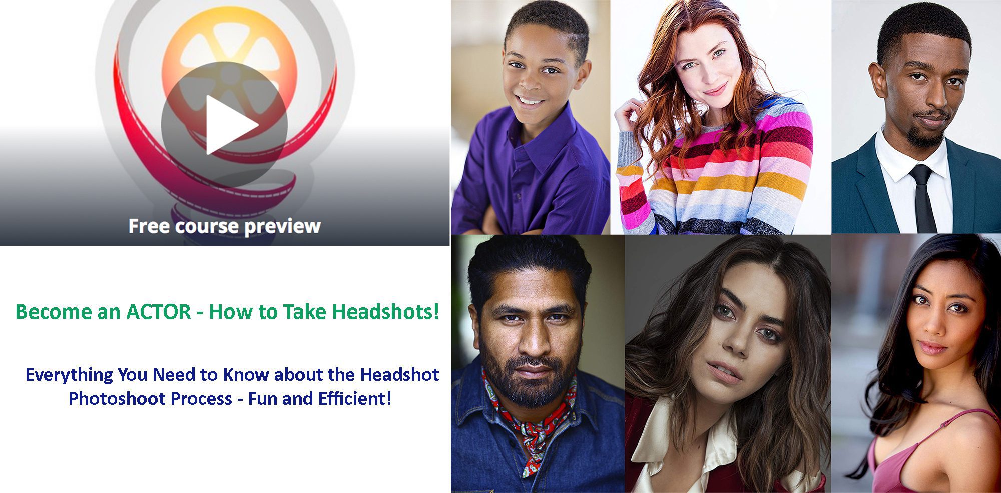 Headshot course ad